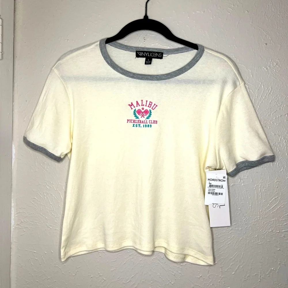 NWT Vinyl Icons Pickleball Cropped Tee